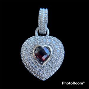 Judith Ripka Sterling Silver Heart shaped Pendant